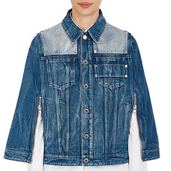 Givenchy denim contrast yoke cape jacket size 36 - Picture 3 of 14